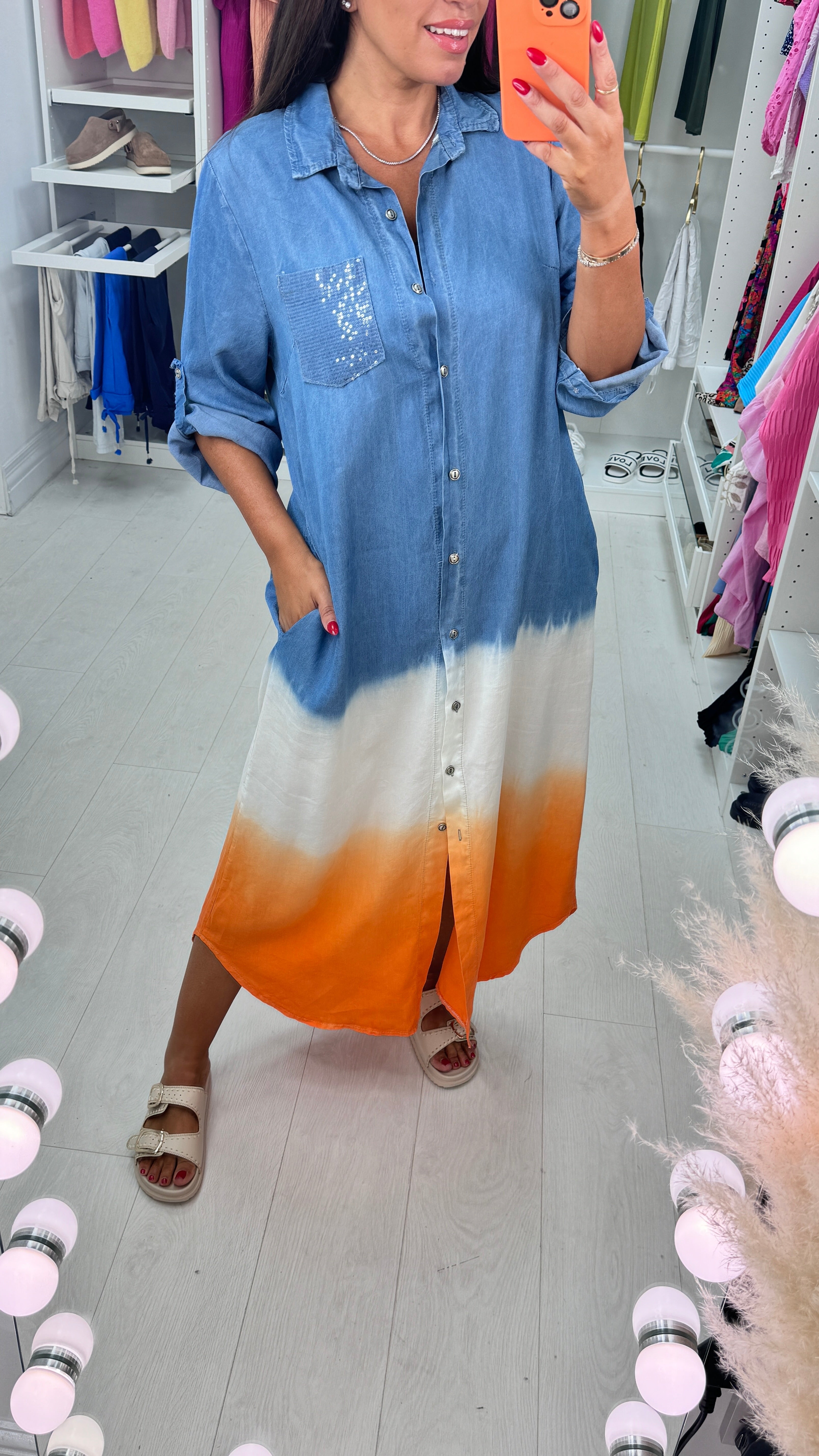 Margot Denim Ombre Maxi Dress