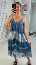 Poise Tie Dye Strappy V Neck Dress