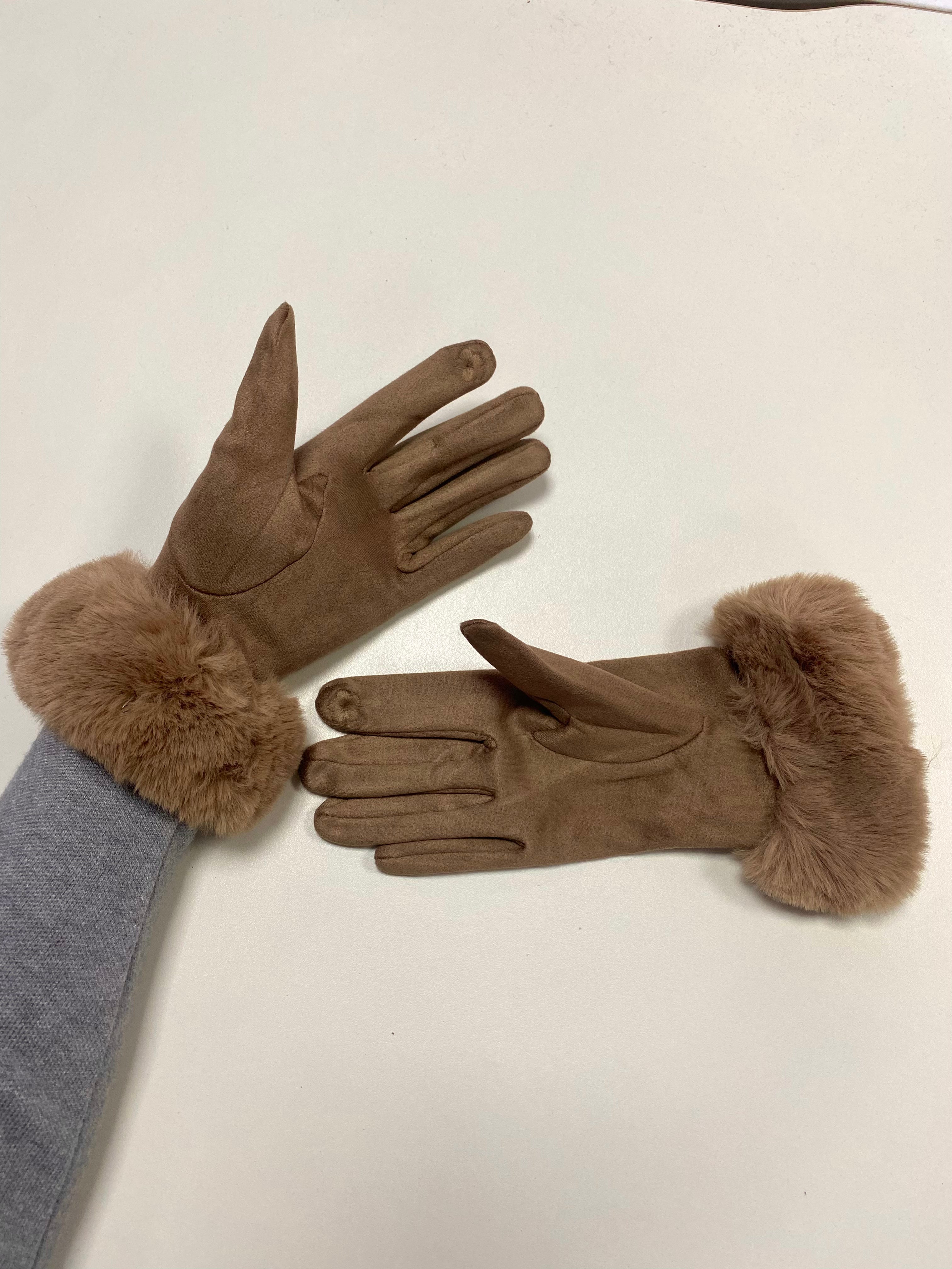 Deedee Faux Fur Suede Gloves