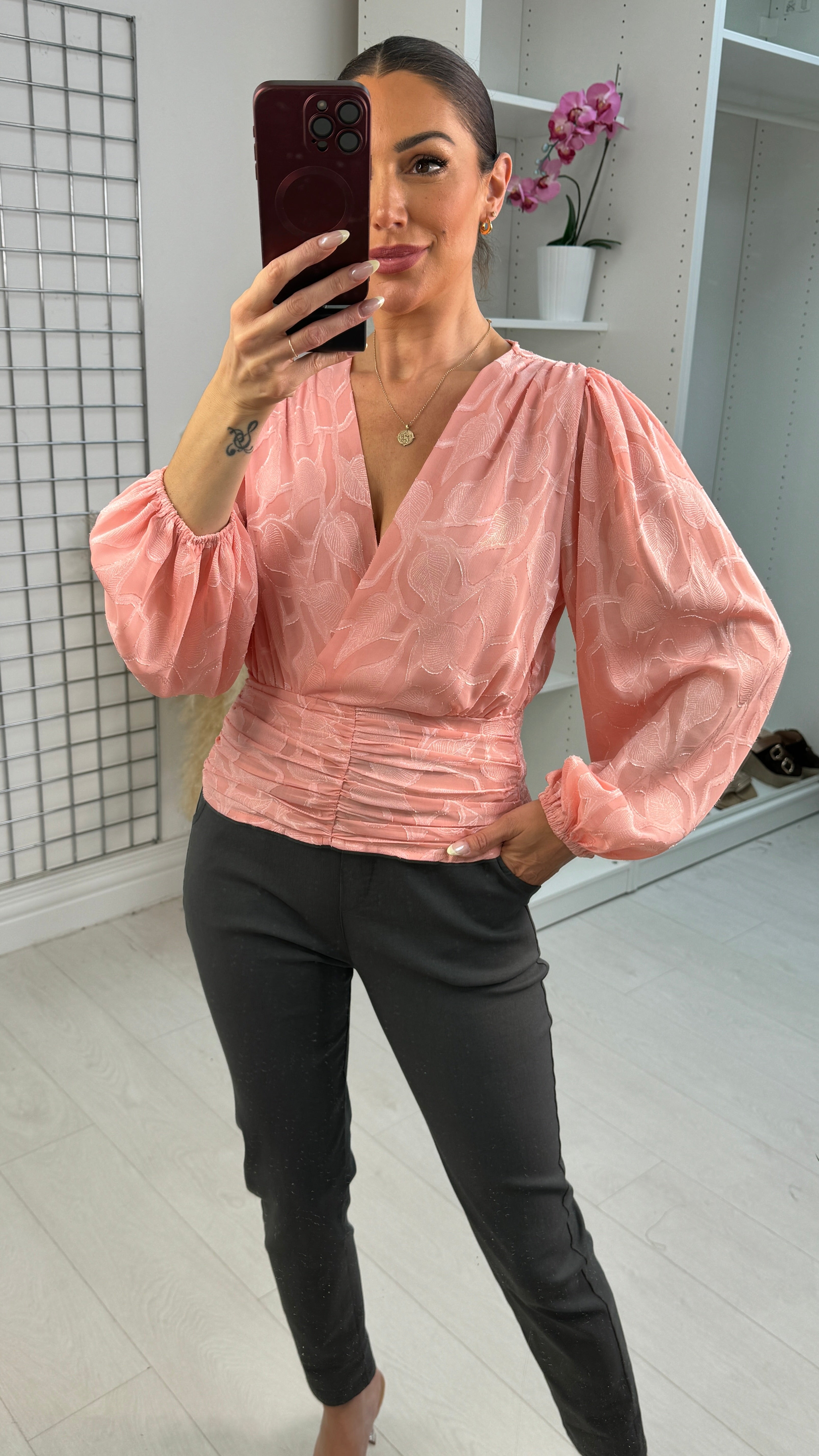 Gabriel Textured Wrap Blouse