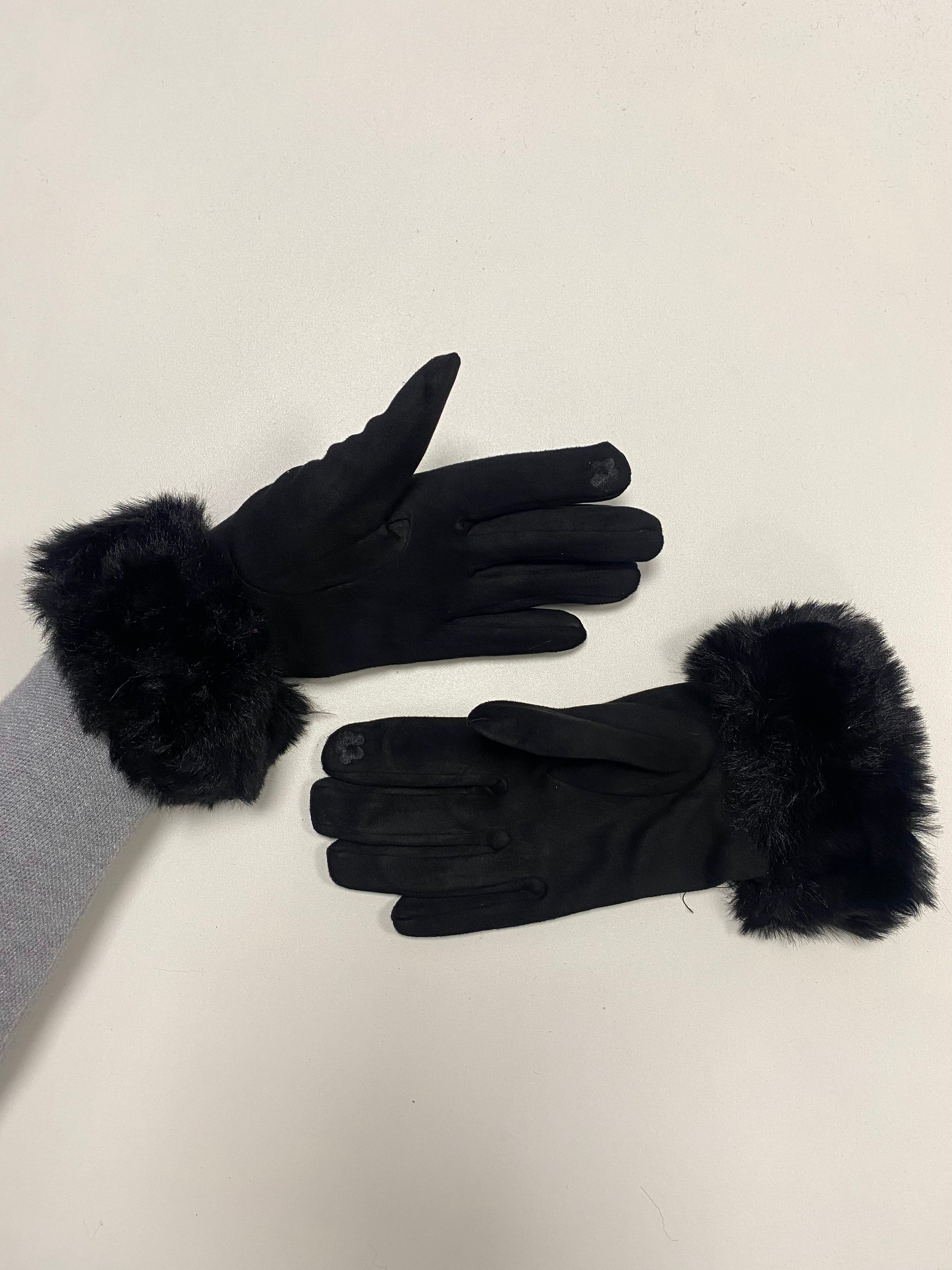 Deedee Faux Fur Suede Gloves