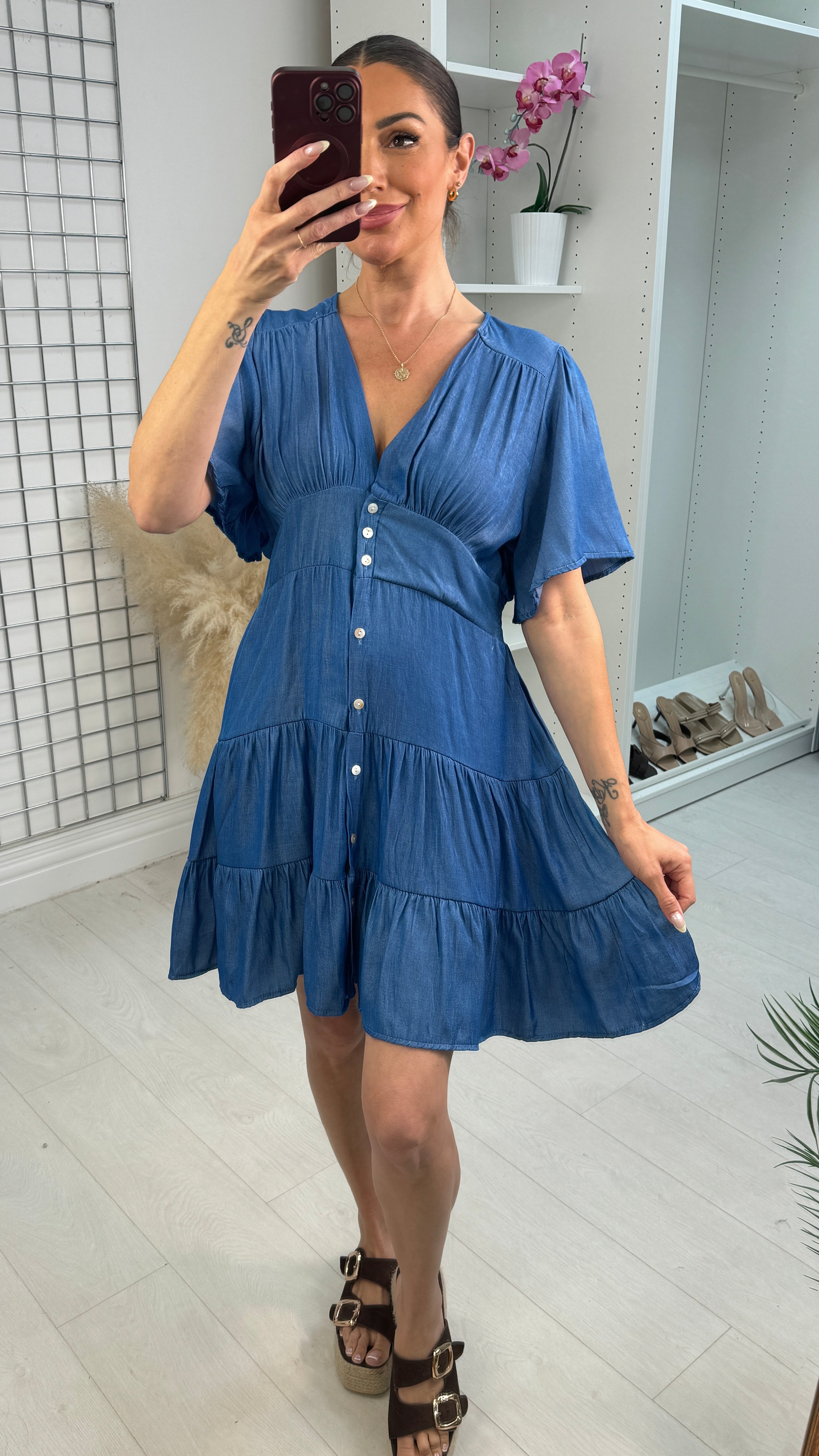 Adalin Tiered Smock Mini Dress