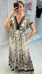 Azura Floral Button-Front Maxi Dress