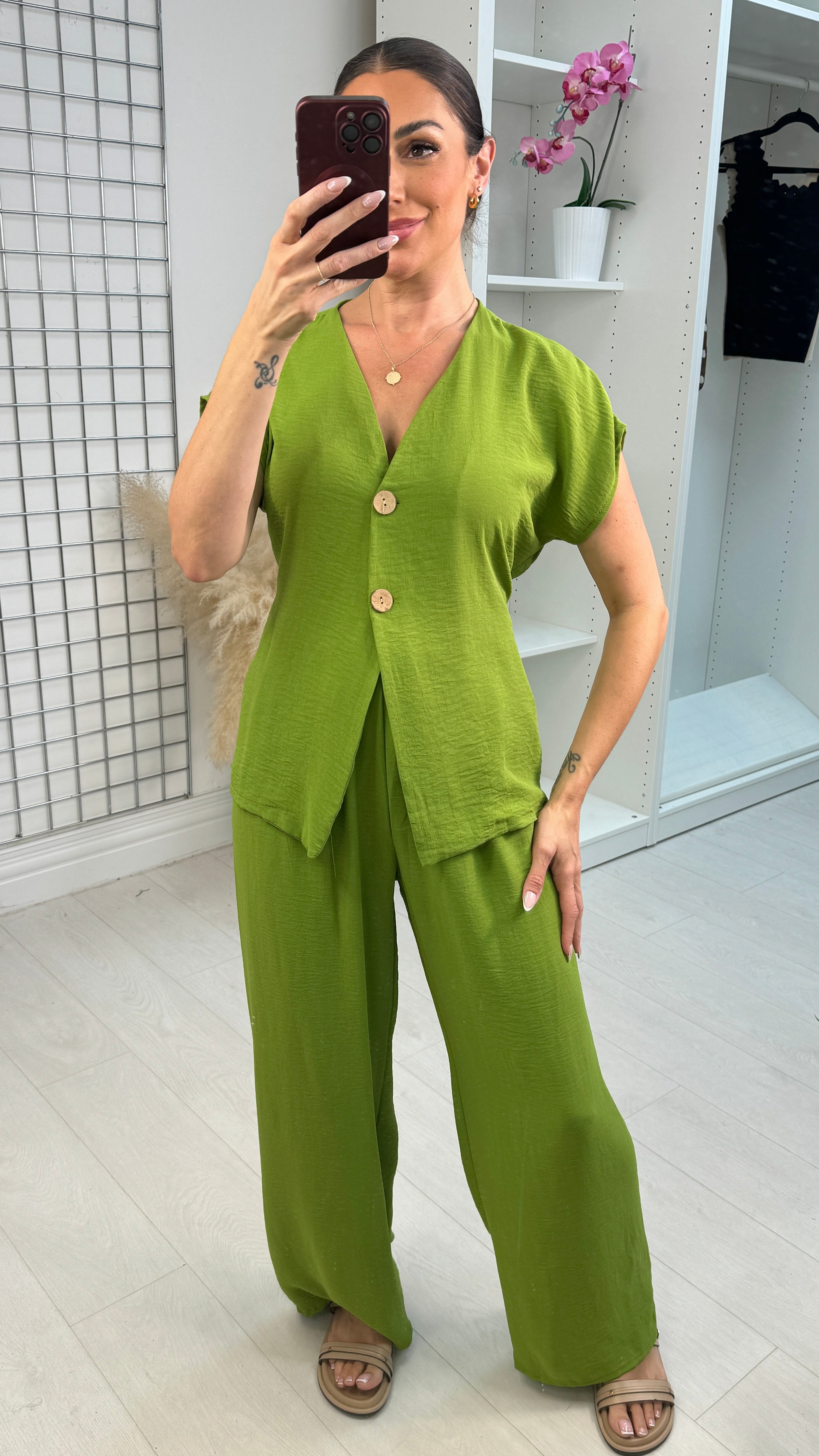 Brook Plain Button Front Co-Ord Set