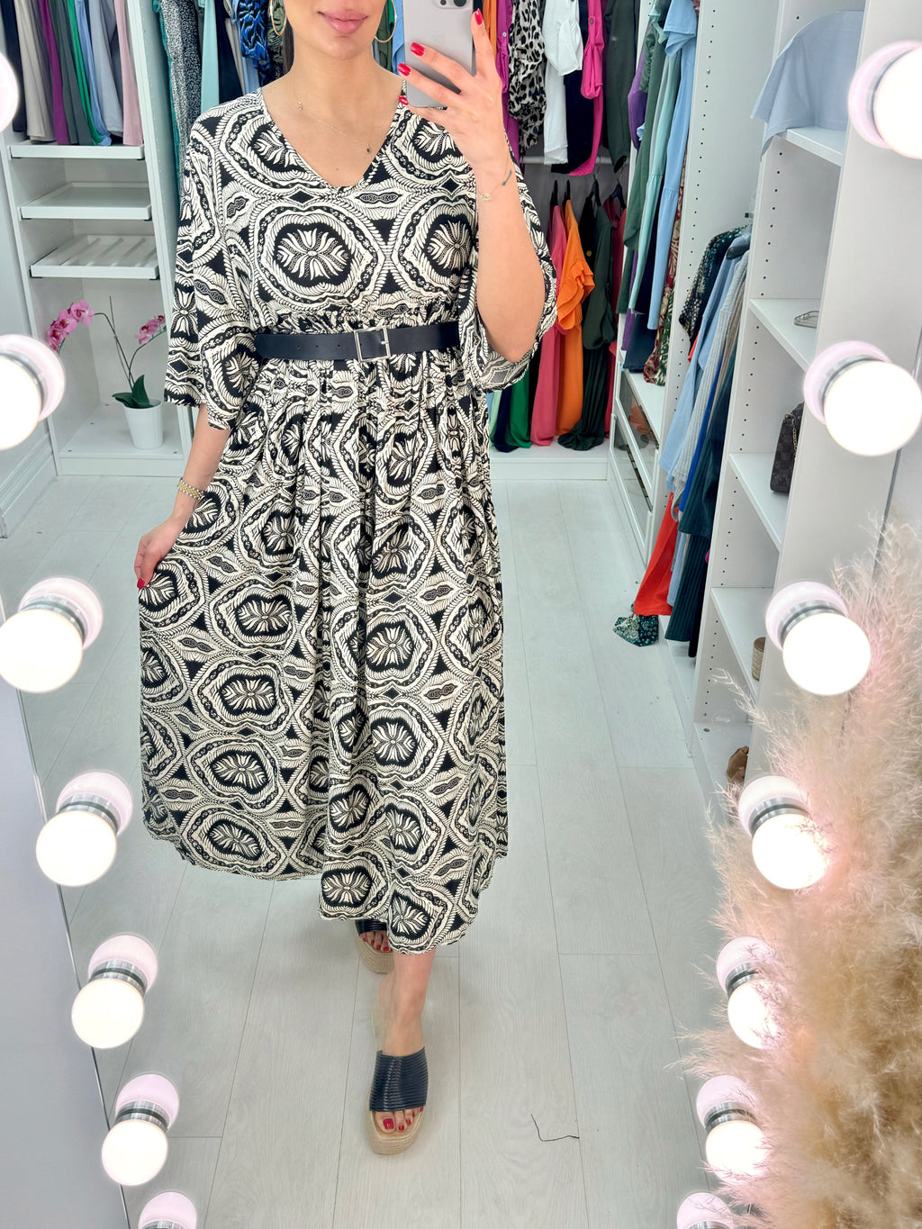 Kate Mosaic Pattern Smock Dress