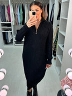 Colada Zip Detail Cable Knitted Jumper Dress