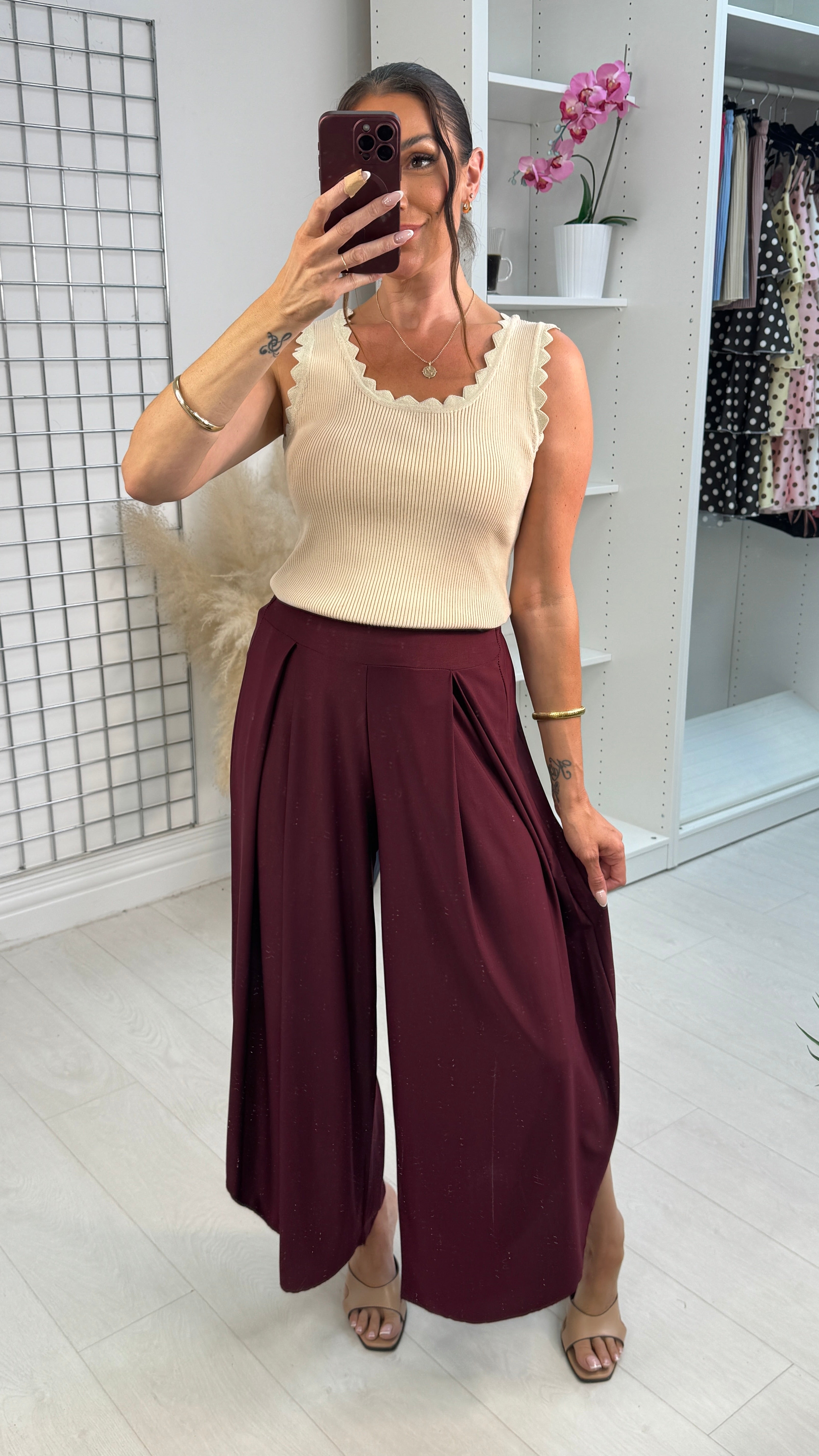 Nalana Wide Leg Culotte Trousers