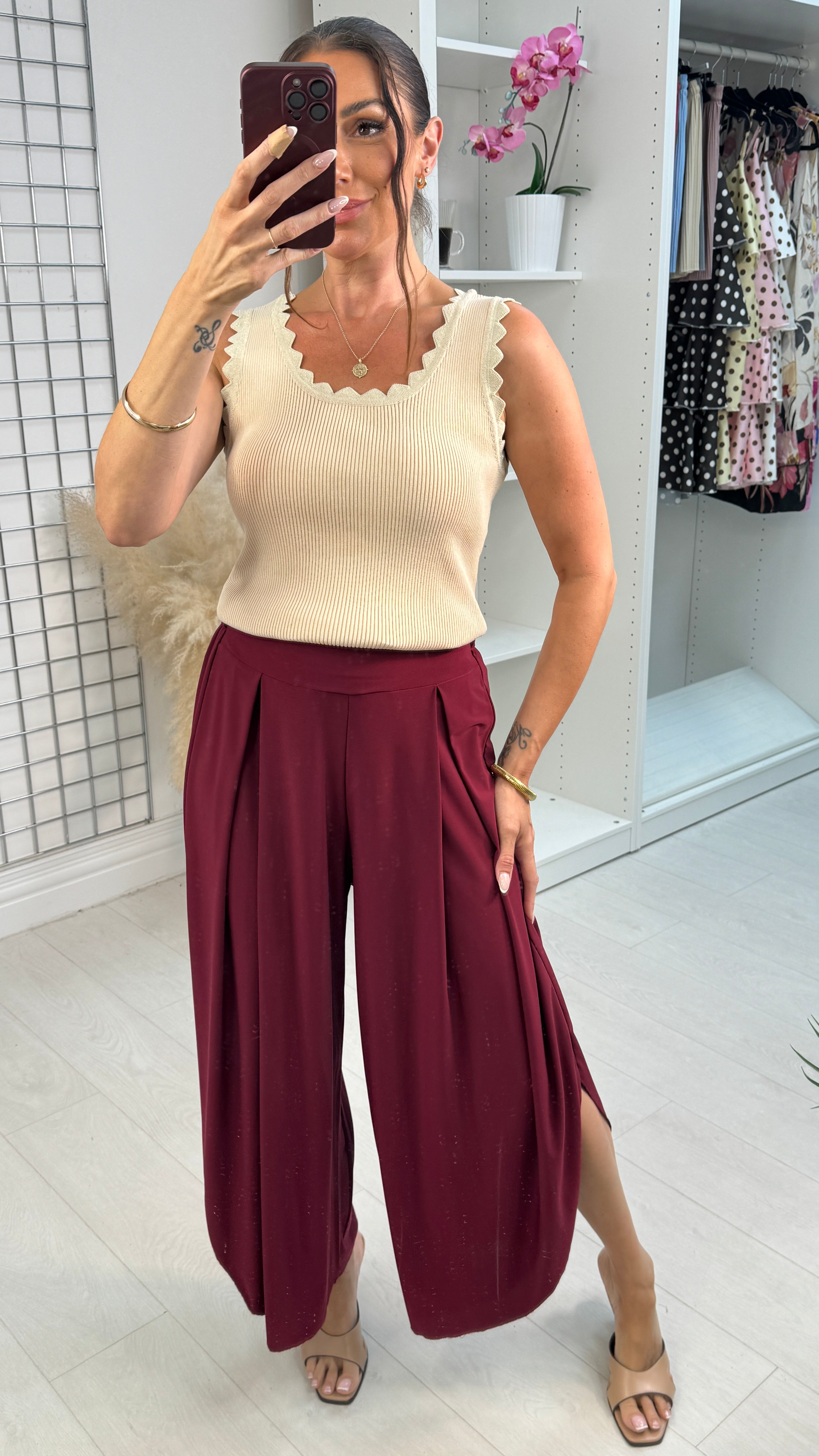 Nalana Wide Leg Culotte Trousers