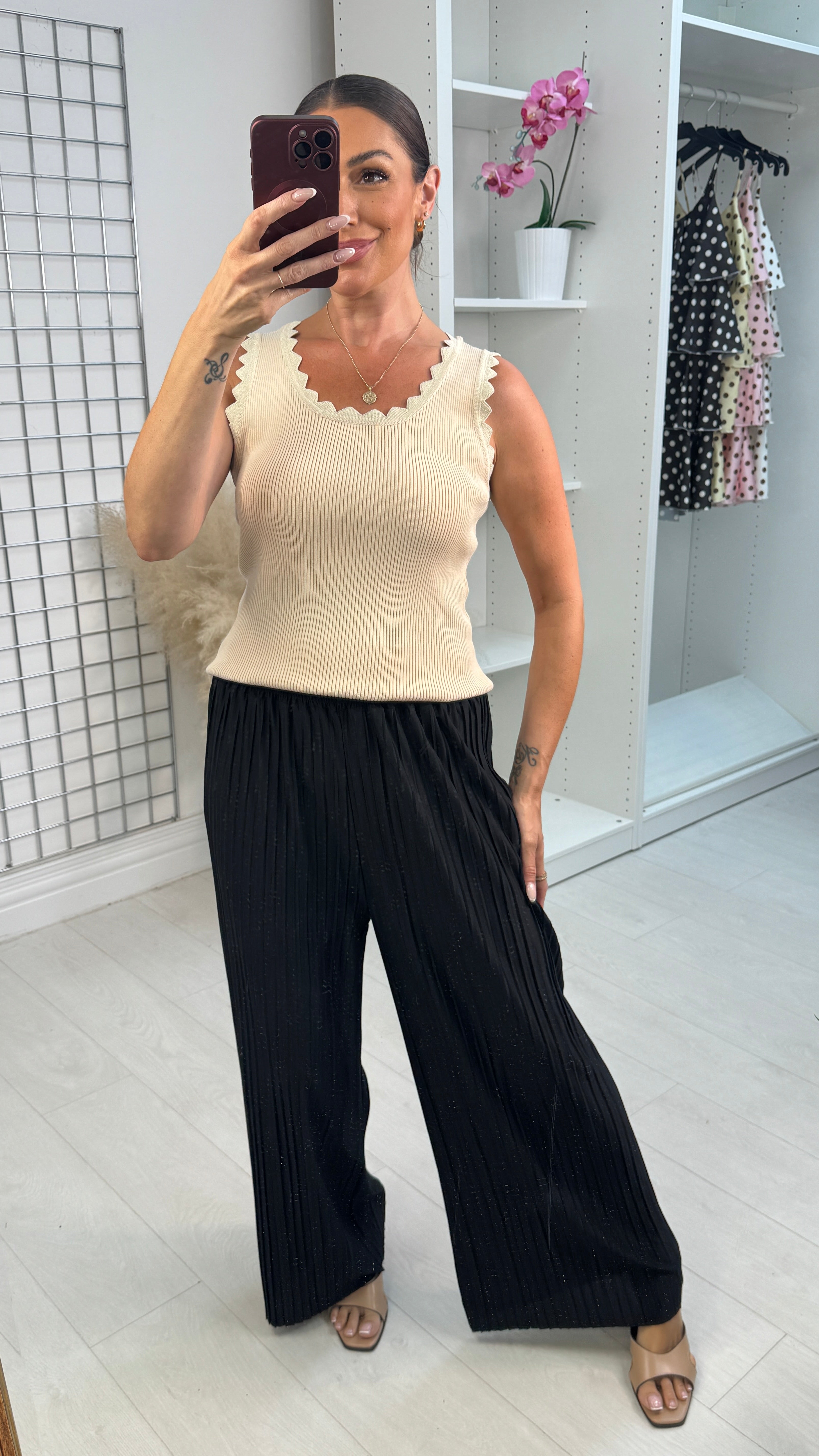 Atlas Pleated Wide Leg Trousers