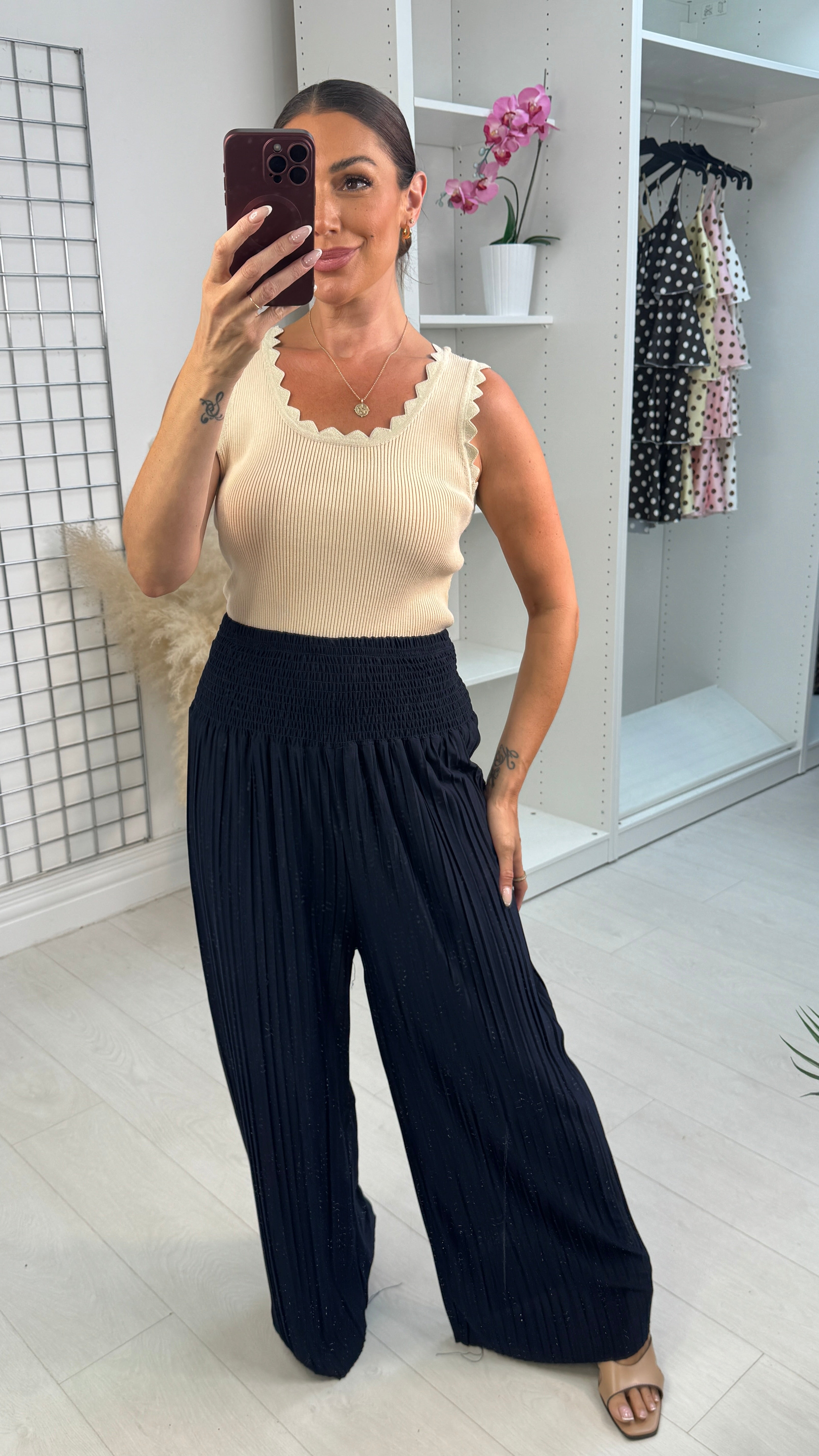 Atlas Pleated Wide Leg Trousers