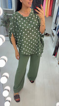 Haisley Polka Dot Asymmetric Co-Ord Set