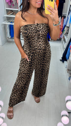 Camille Leopard Print Elasticated Bust Jumpsuit
