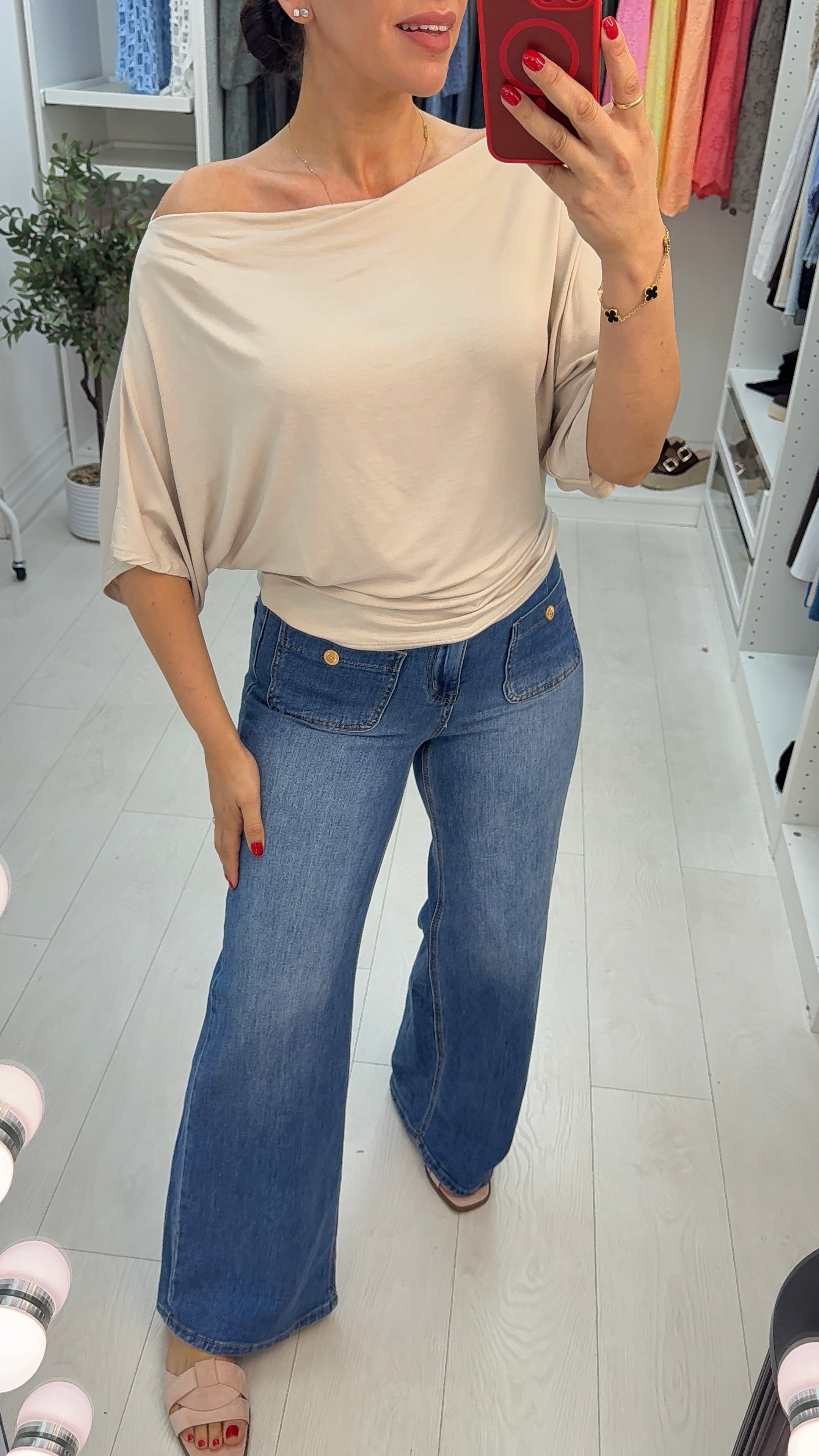 Poppy Plain Loose Fit Short Sleeve Top