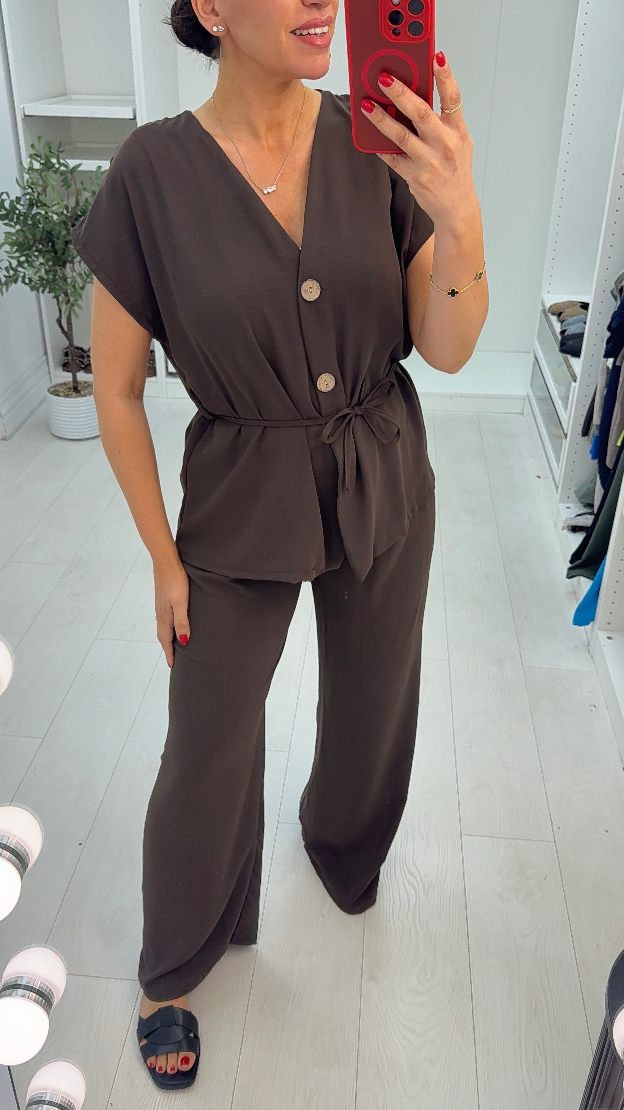 Brook Plain Button Front Co-Ord Set