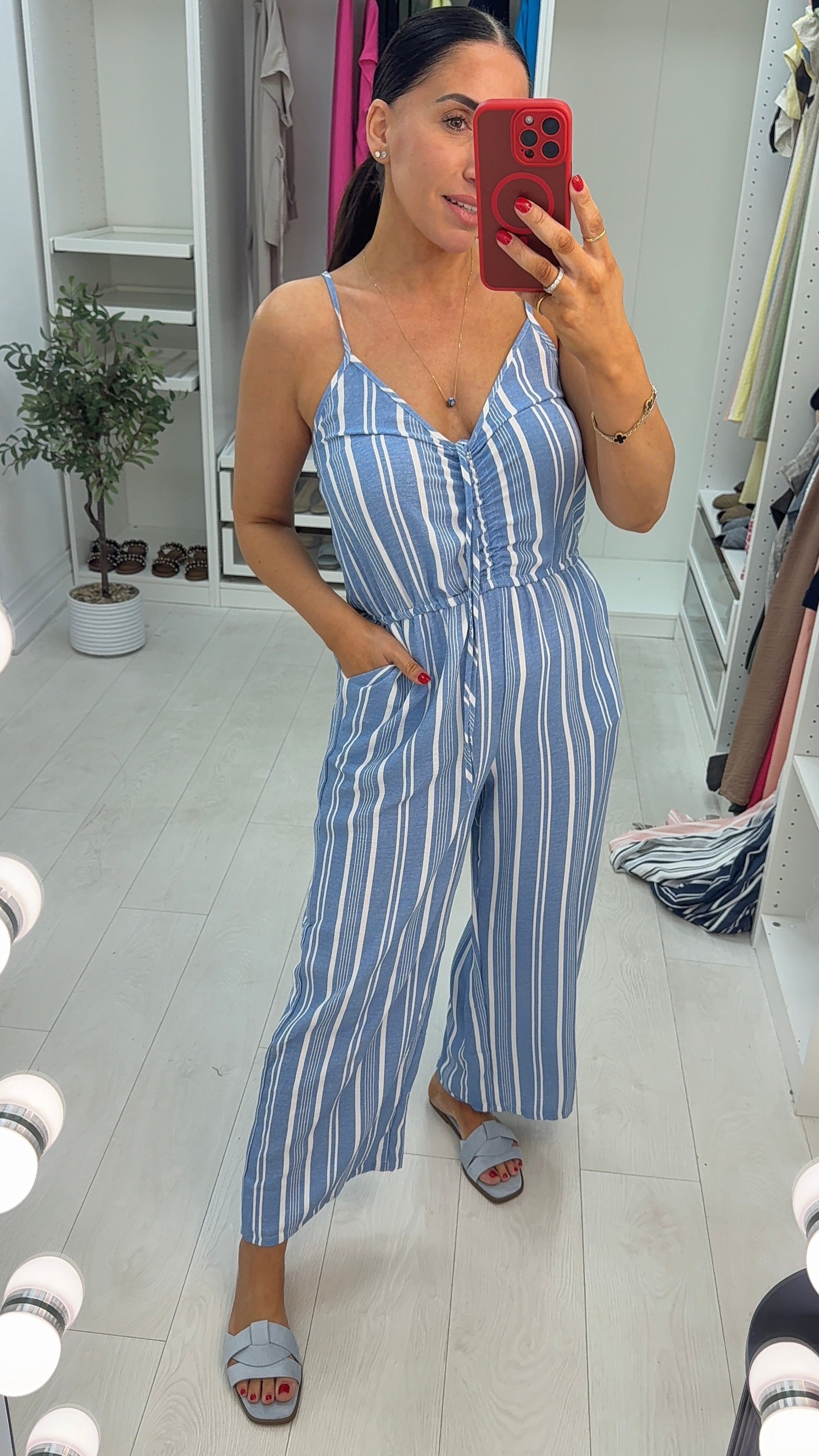Carmen Stripe Wide Leg Jumpsuit