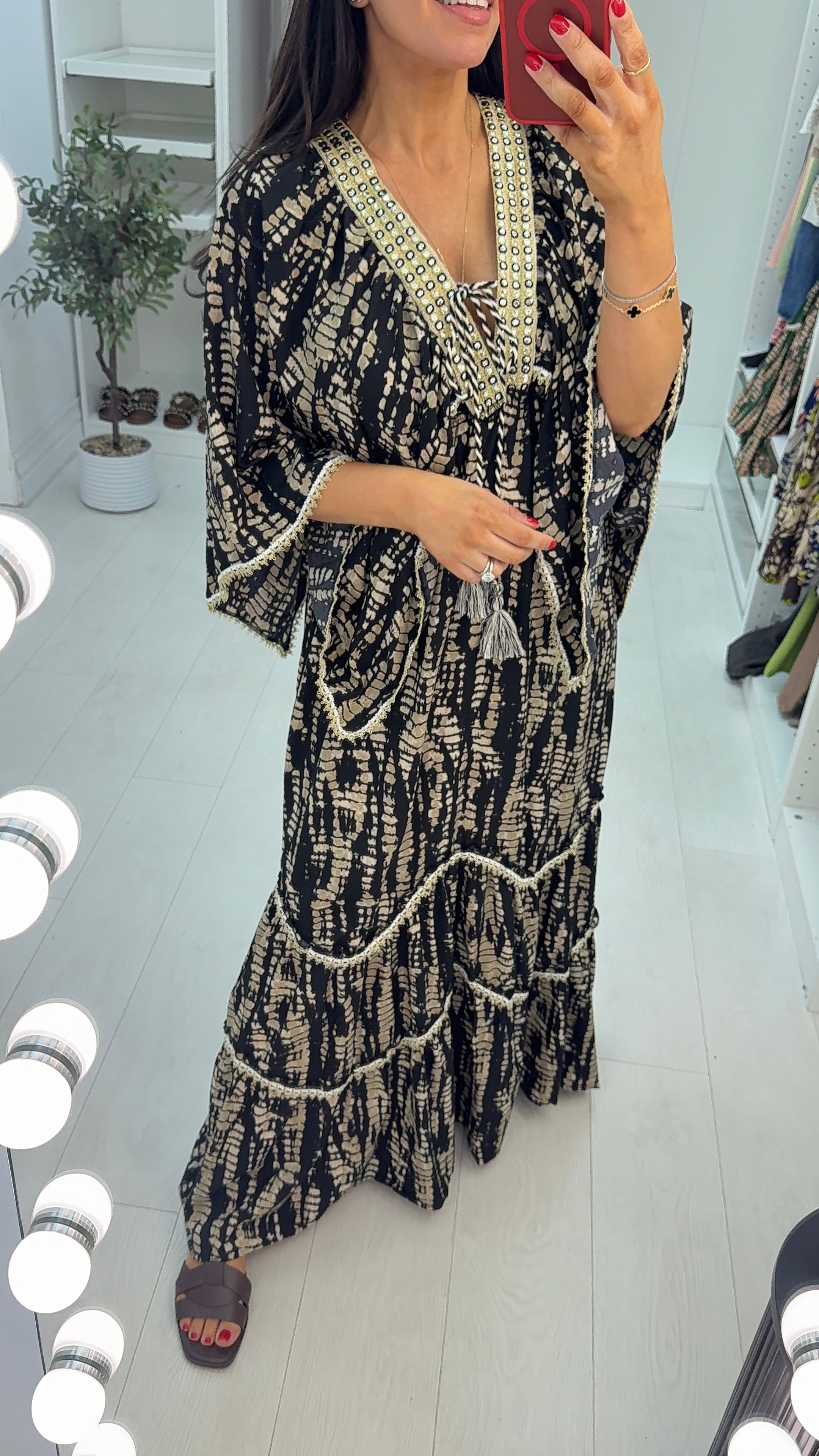 Evora Embellished Boho Maxi Dress