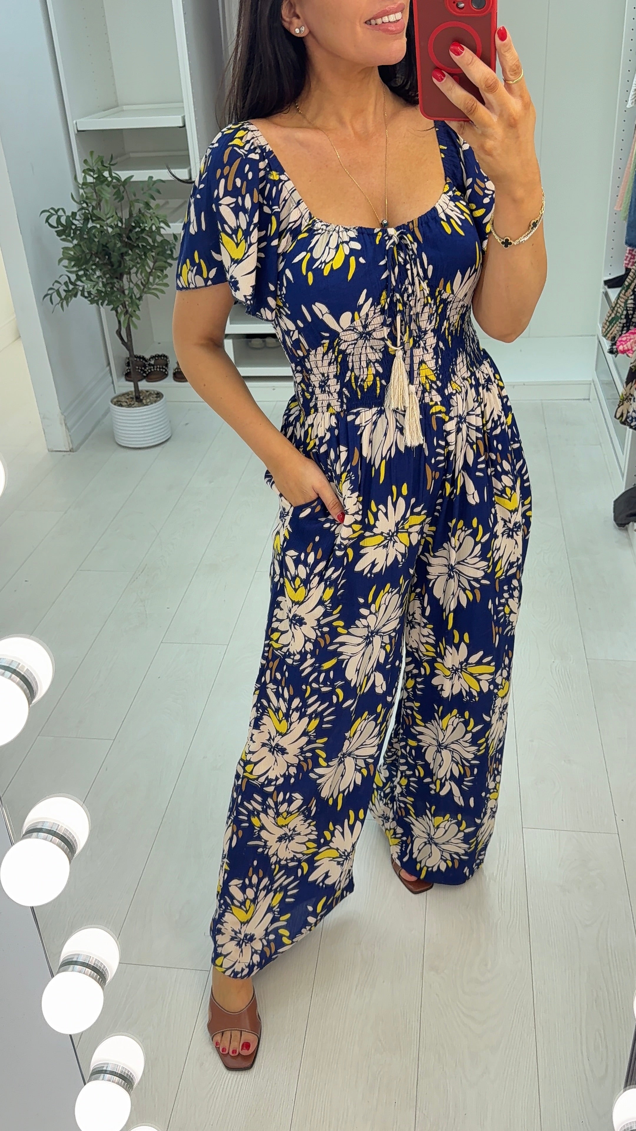 Celestia Floral Off-Shoulder Jumpsuit