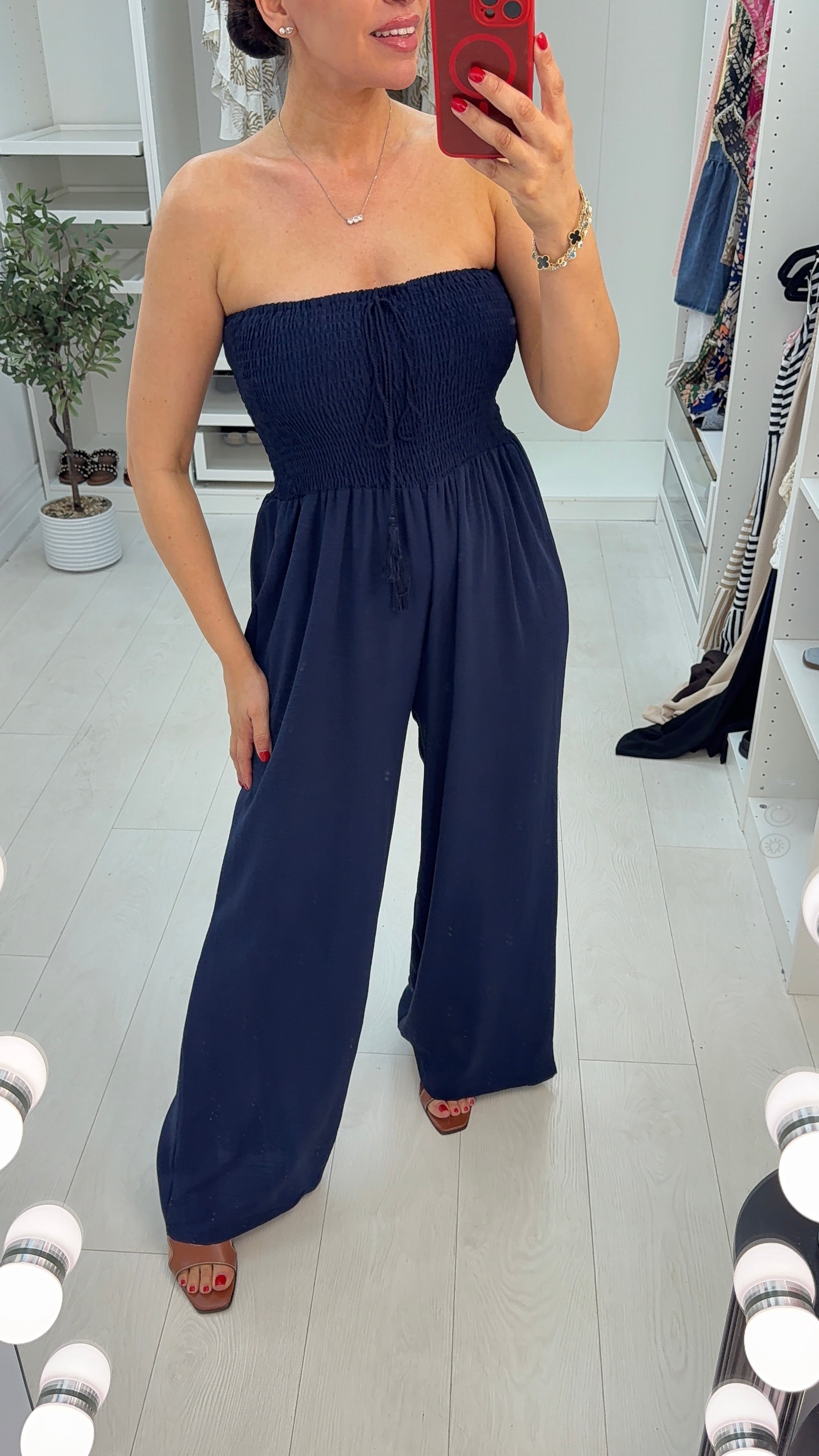 Romilly Shirred Bandeau Jumpsuit