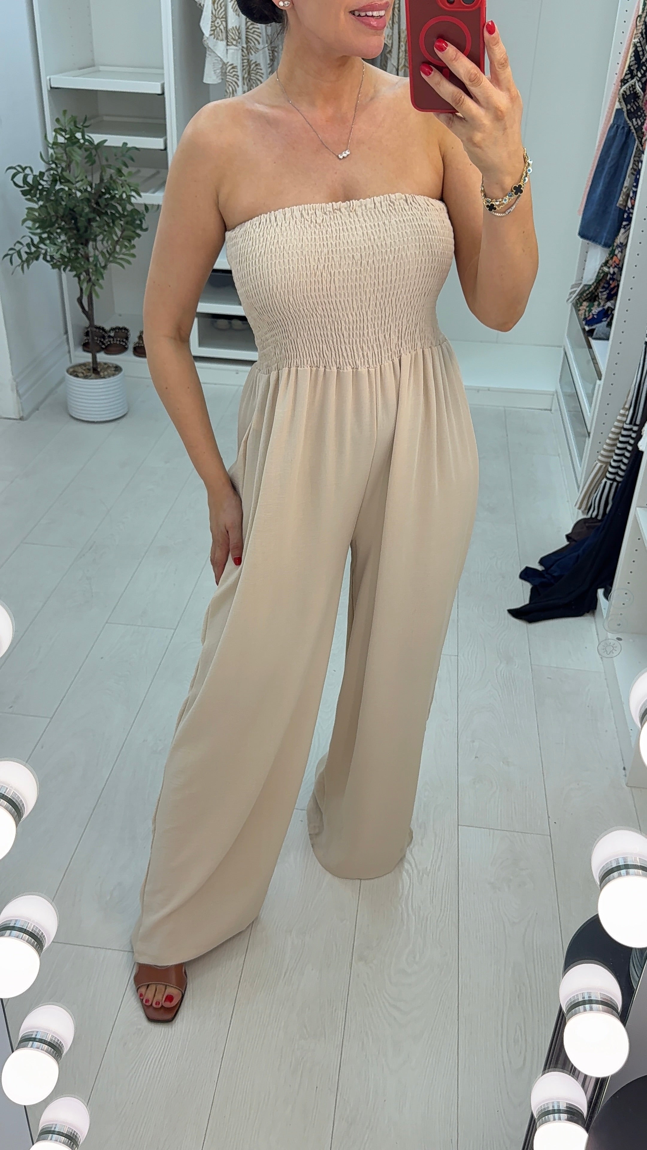 Romilly Shirred Bandeau Jumpsuit