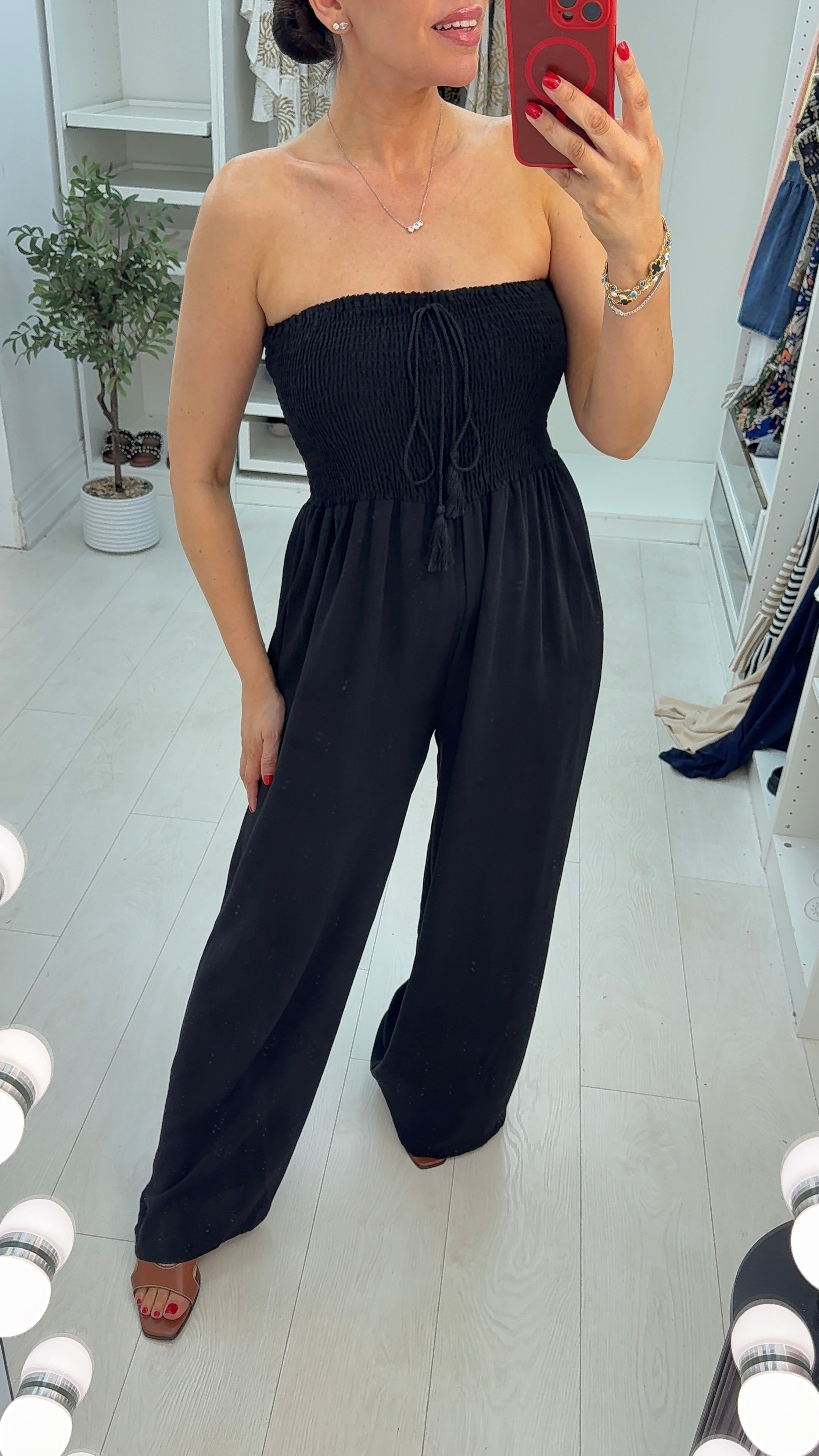 Romilly Shirred Bandeau Jumpsuit