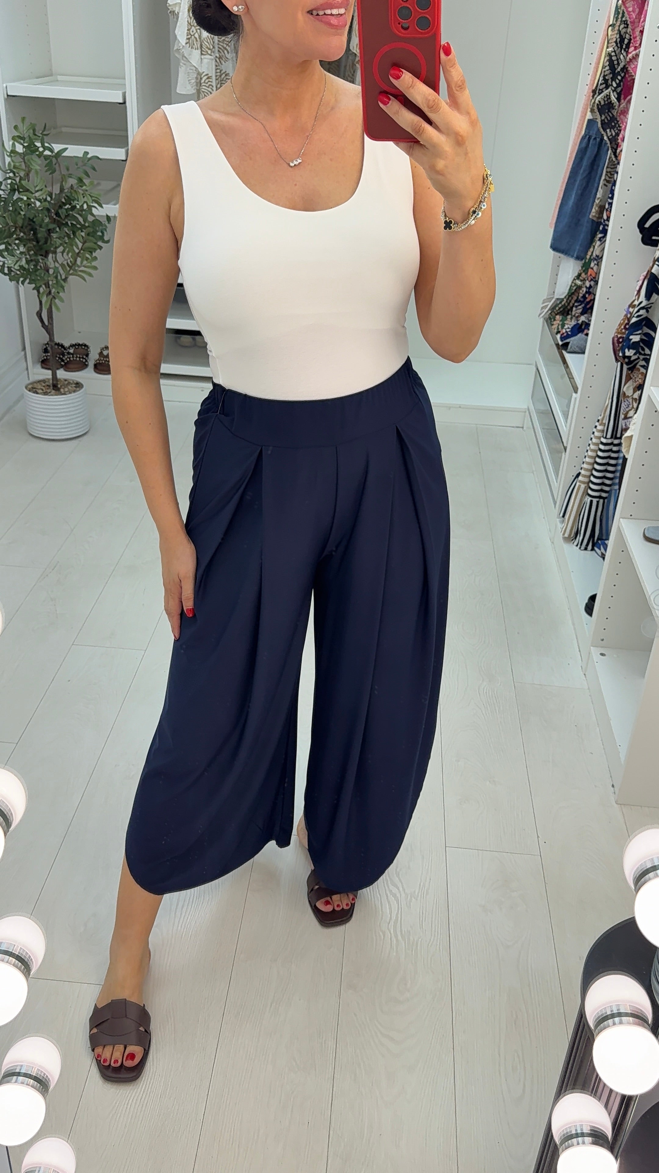 Nalana Wide Leg Culotte Trousers