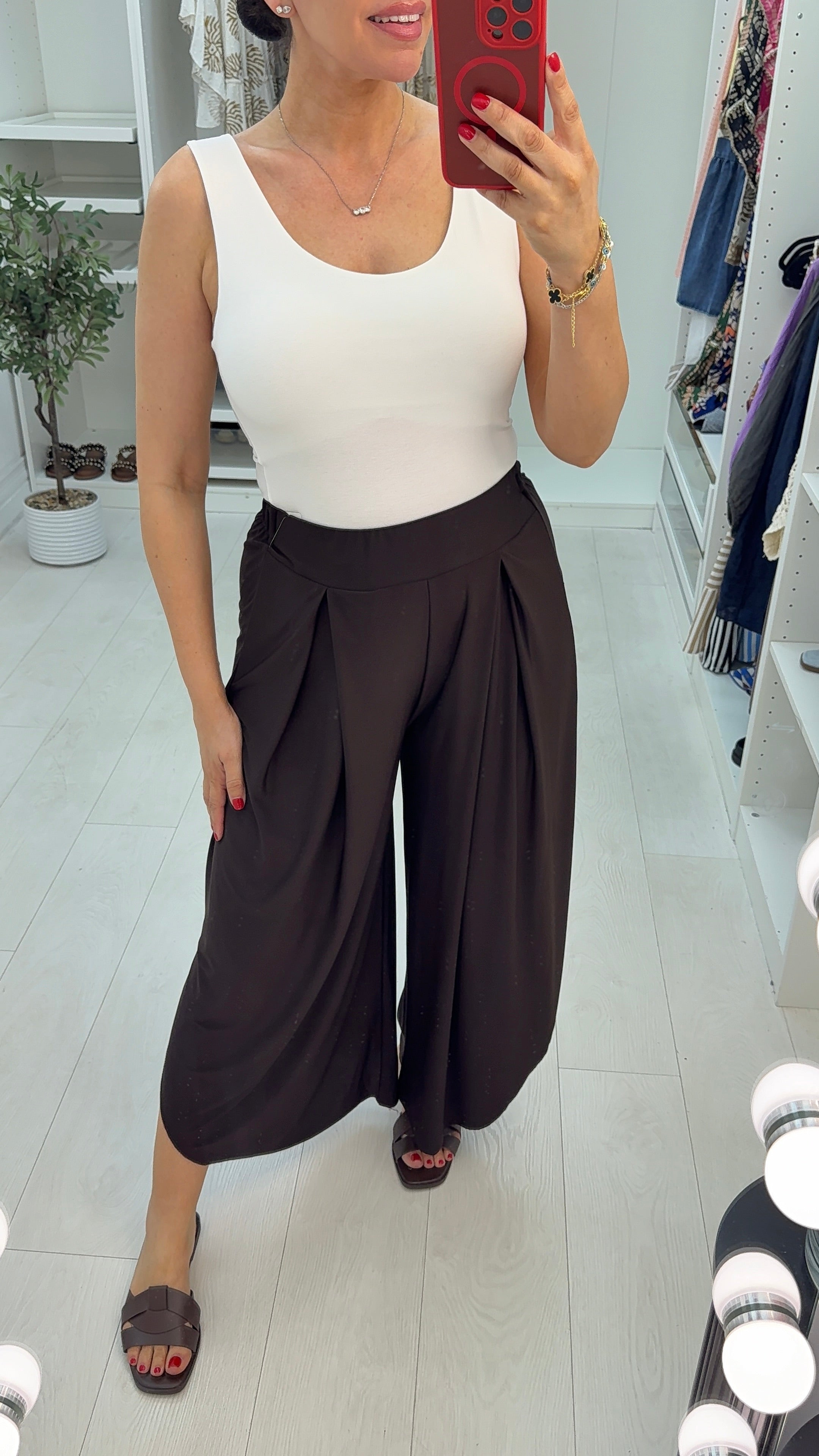 Nalana Wide Leg Culotte Trousers