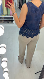 Oriana Plain Elasticated Waist Straight Leg Trousers