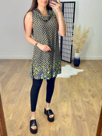Zaylee Ring Button Cowl Neck Dress