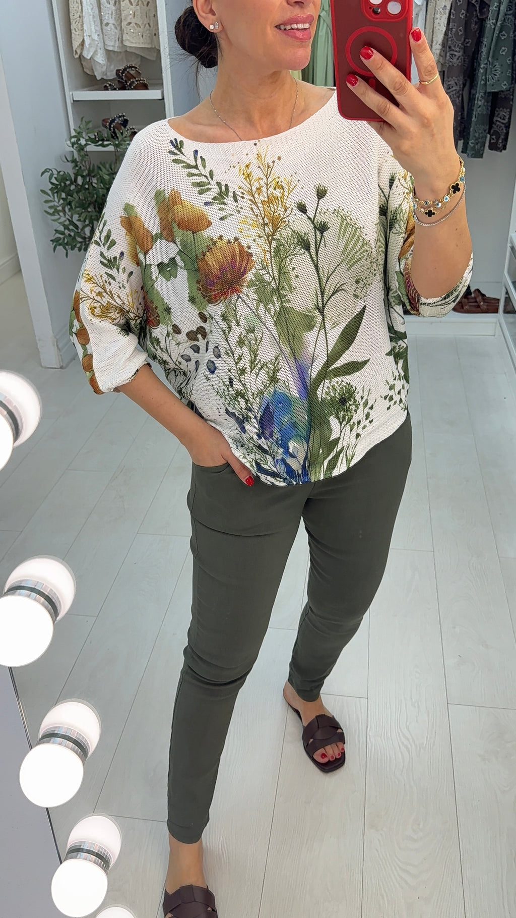 Karis Floral Print Batwing Top