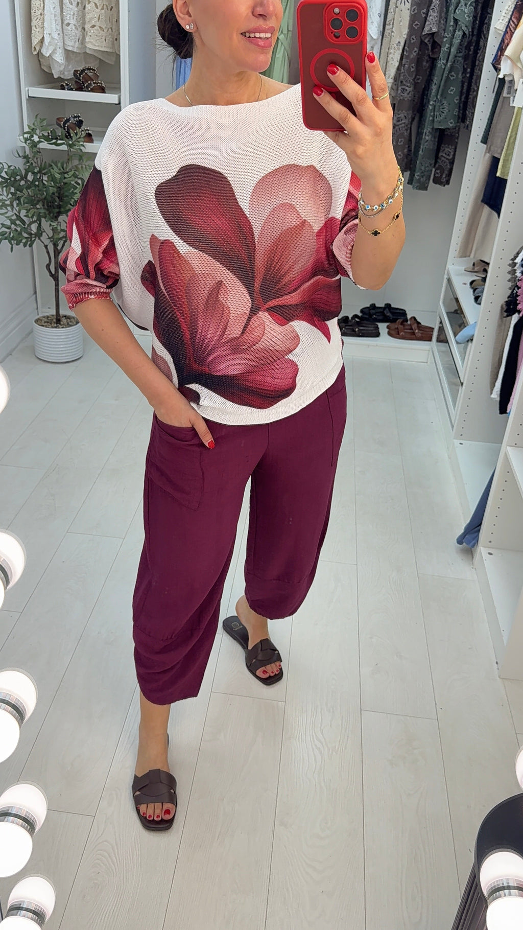 Emberly Floral Print Batwing Top