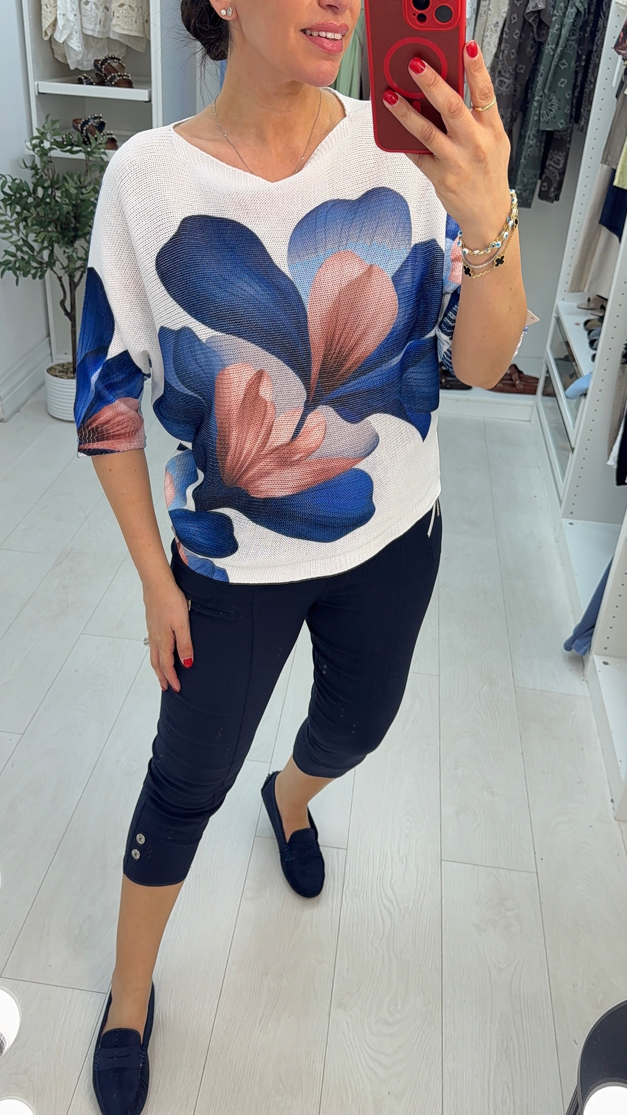 Emberly Floral Print Batwing Top