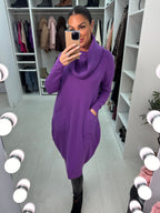 Amy Plain Pocket Front Bardot Jumper Dress