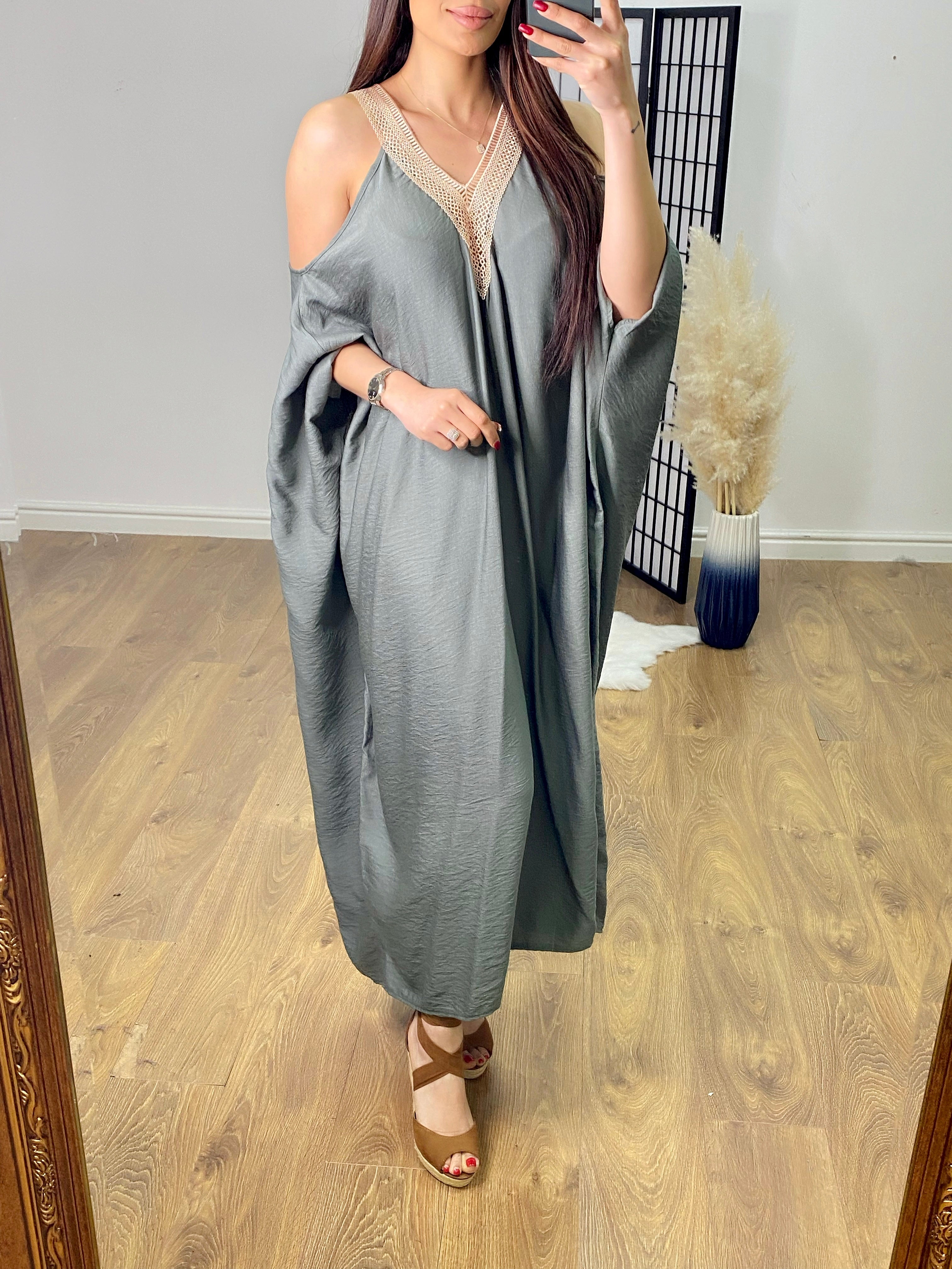 Knowles Cold Shoulder Batwing Kaftan Dress