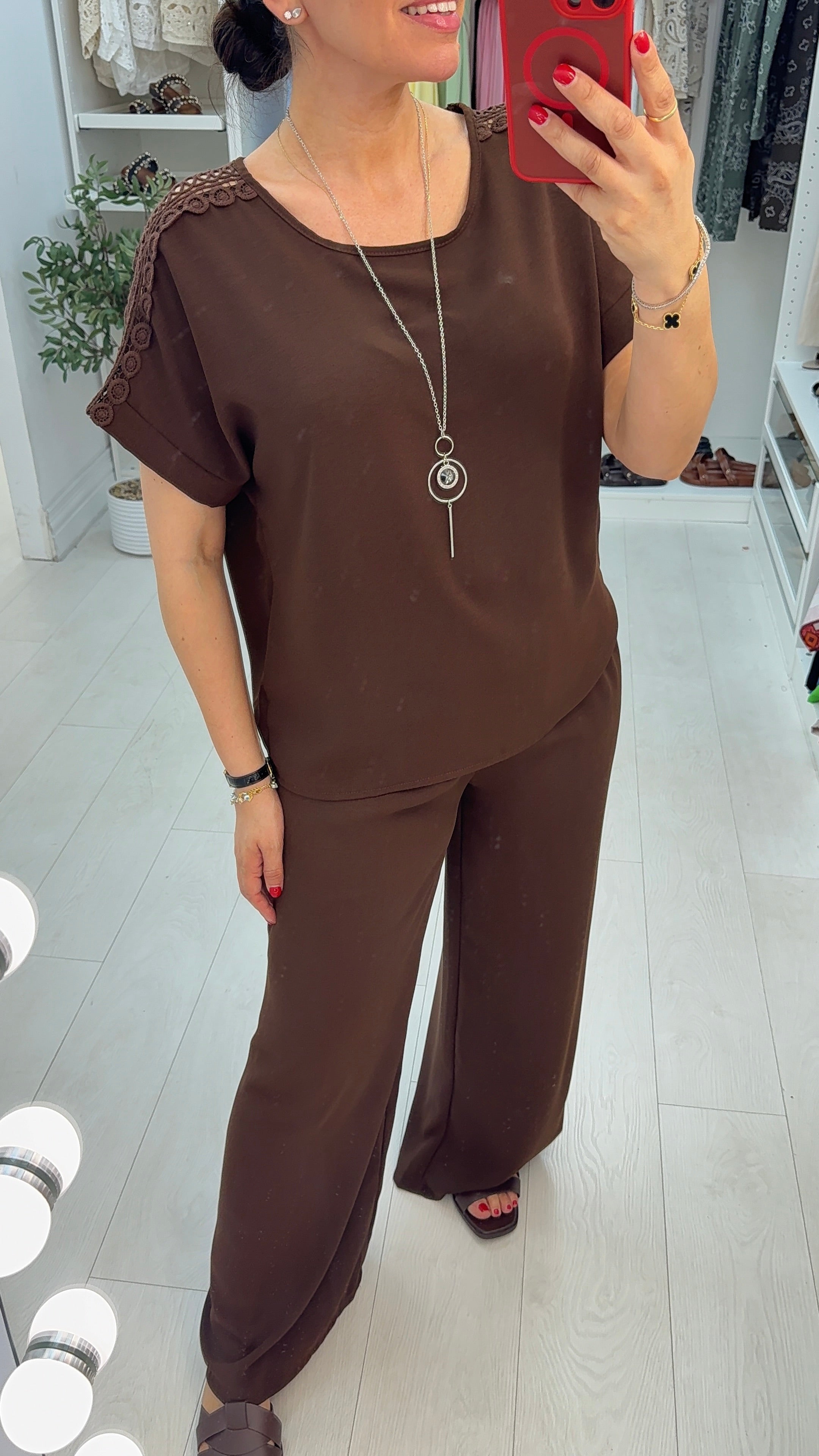 Rhianna Crochet Detailed Loose Fit Co-Ord Set