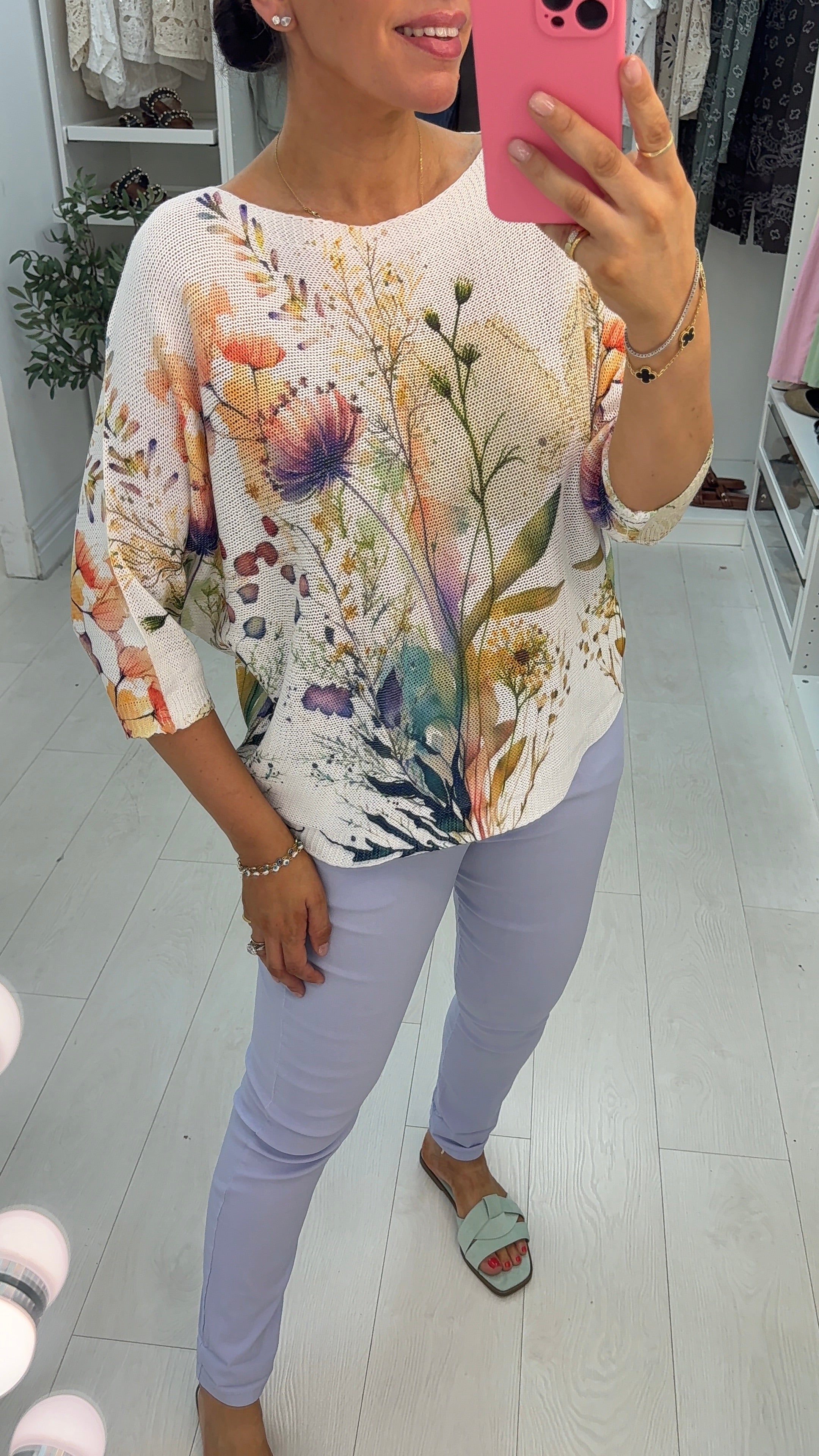 Karis Floral Print Batwing Top