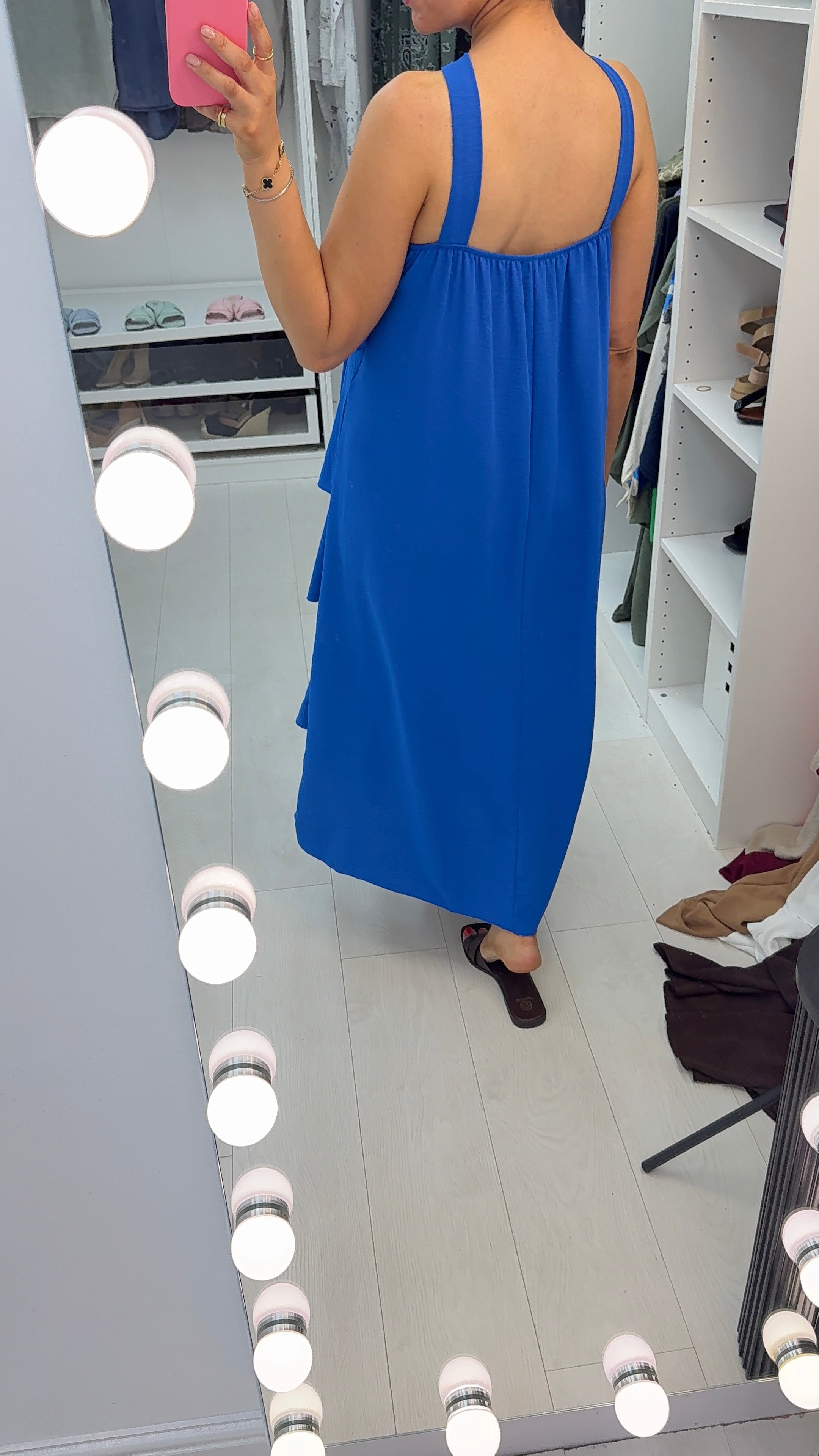 Wendelyn Plain Ruffled Halter Neck Maxi Dress
