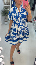 Delanie V Neck Loose Fit Midi Smock Dress