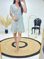 Bloomsbury Sage Ditsy Print Frill Dress