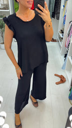 Keely Plain Crochet Detailed Loose Fit Co-Ord Set