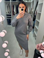 Ava Zip Front Jumper Dress