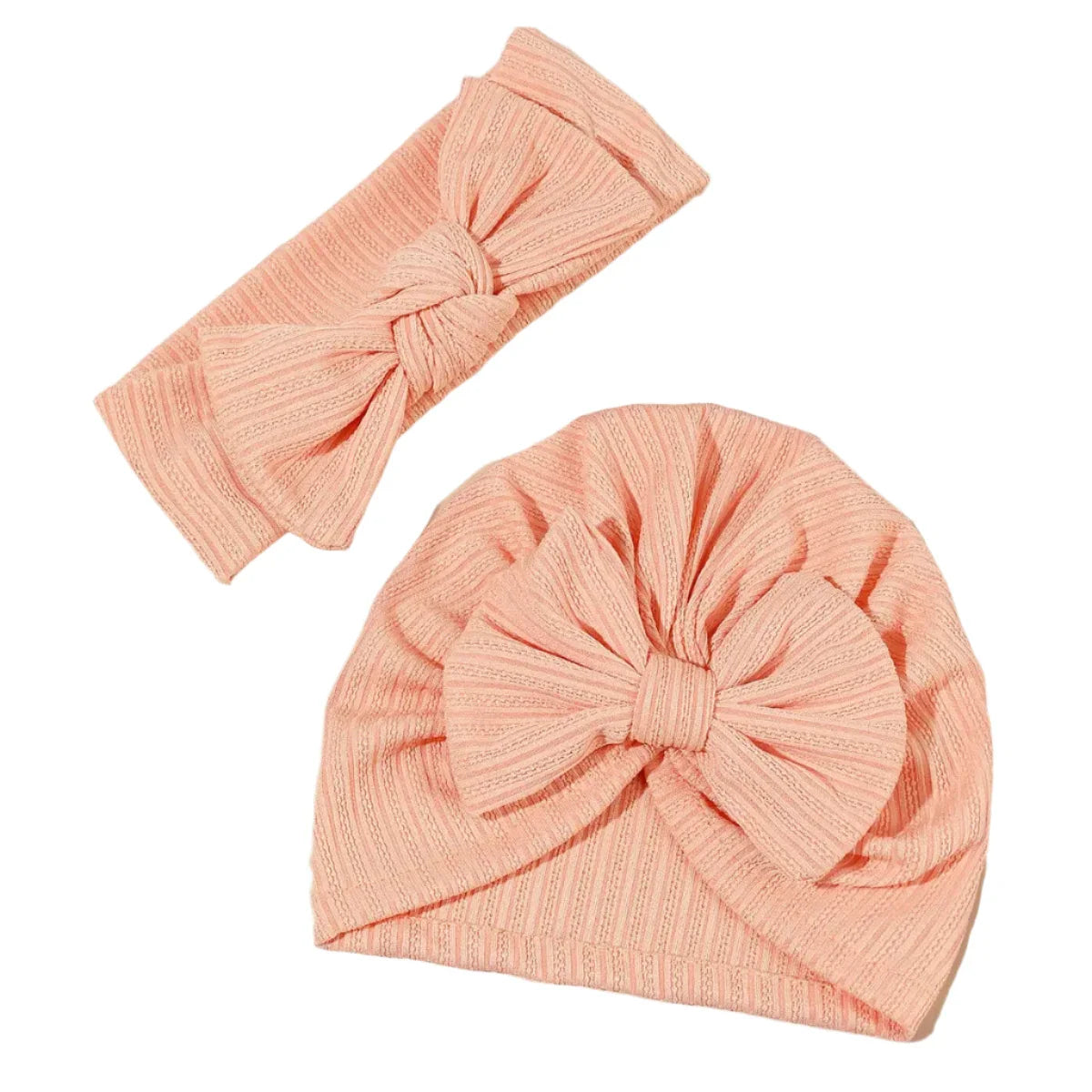 2Pcs Bow Headband and Hat Set