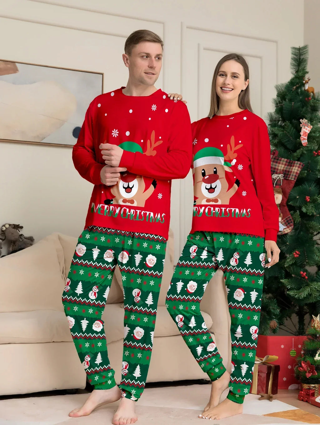 Cute Christmas Family Matching Pajamas Set