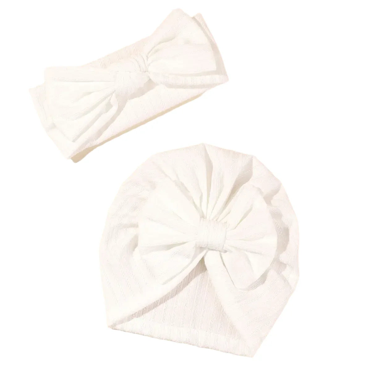 2Pcs Bow Headband and Hat Set