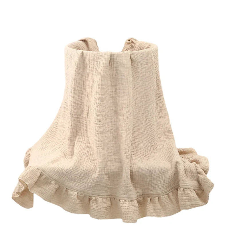 Organic Cotton Ruffle Muslin Blanket