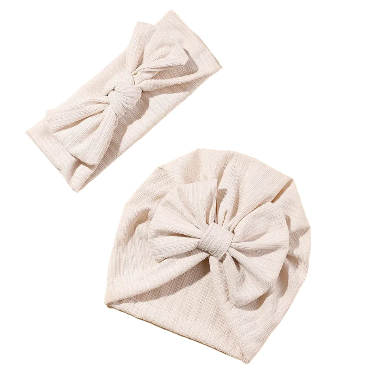 2Pcs Bow Headband and Hat Set