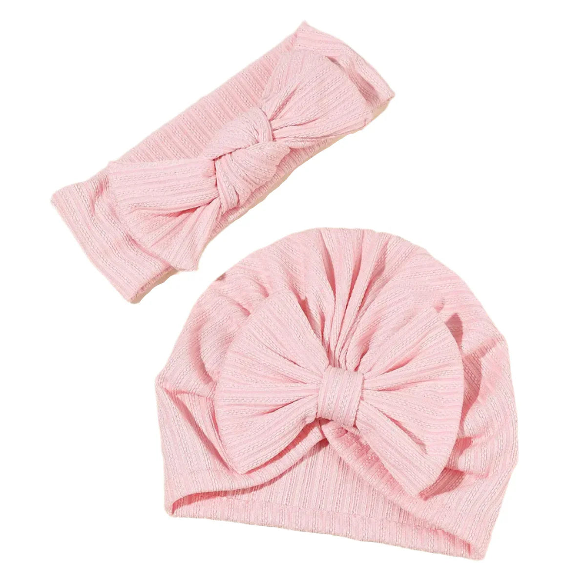 2Pcs Bow Headband and Hat Set