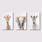Safari Nursery Decor Poster Set of 3