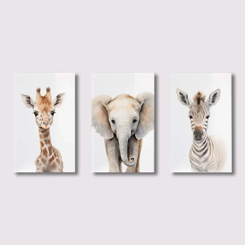 Safari Nursery Decor Poster Set of 3