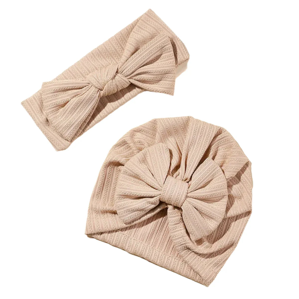 2Pcs Bow Headband and Hat Set