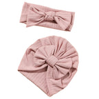 2Pcs Bow Headband and Hat Set